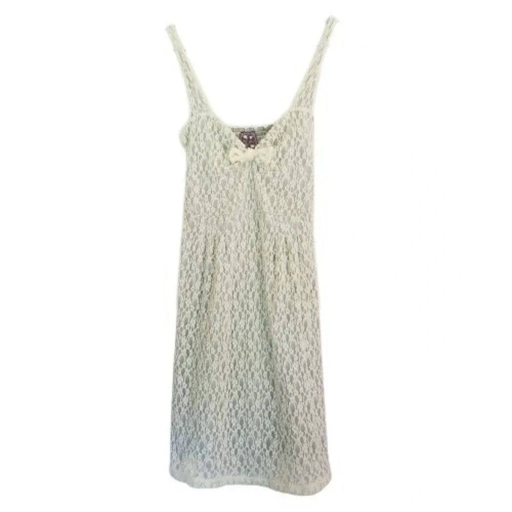 Free People Ivory Lace Lined Fairycore Mini Dress XS Coquette Balletcore Western